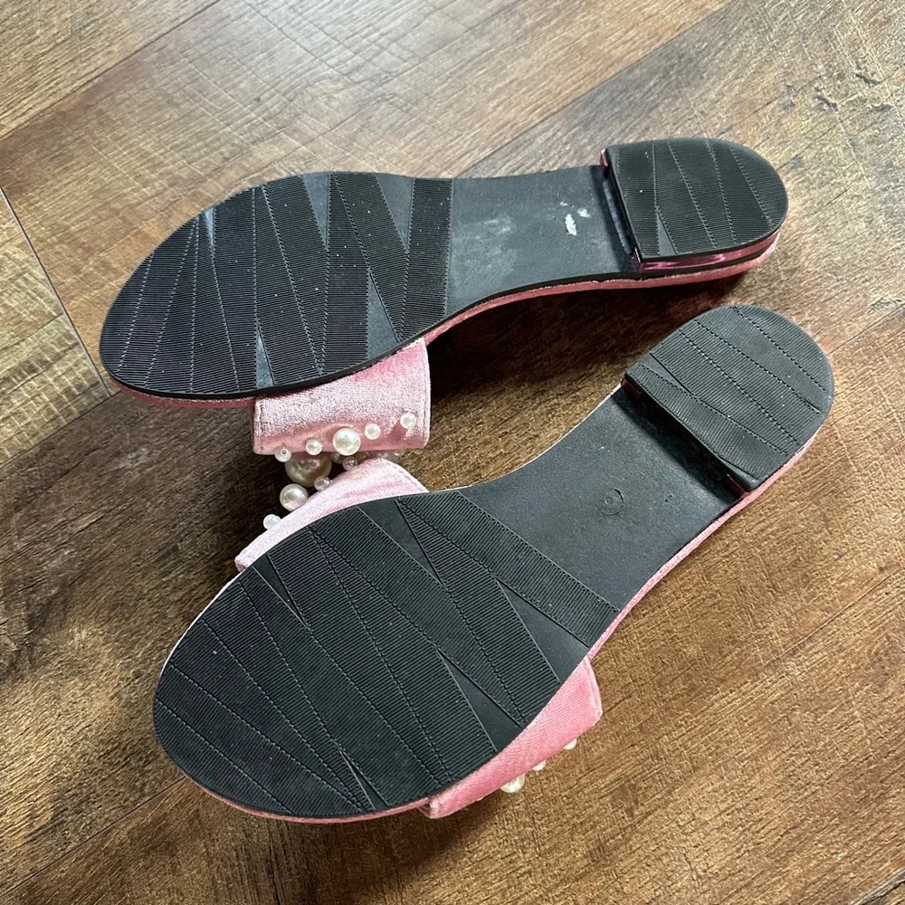 Women's Cape Robbin Pink Pearl Embellished Slides Size 9M - Picture 5 of 6